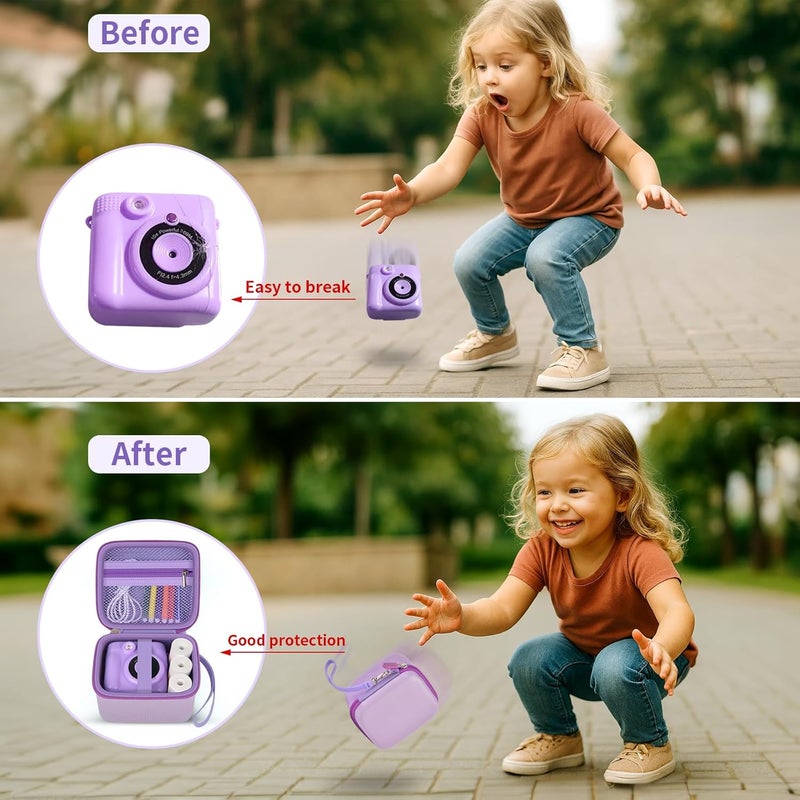 PAIYULE Kids Instant Print Camera Case with 3 Rolls Prints Paper Compatible with ESOXOFFORE for Dylanto for DUDUDRAGON for GKTZ for ETIKEZ for Dafotil for Careenoah Toddler Digital Cameras (Purple with Paper) - Image 4